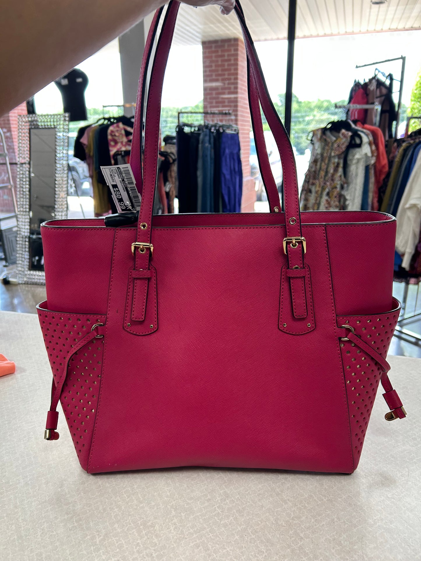 Handbag Designer By Michael Kors In Pink, Size:Medium