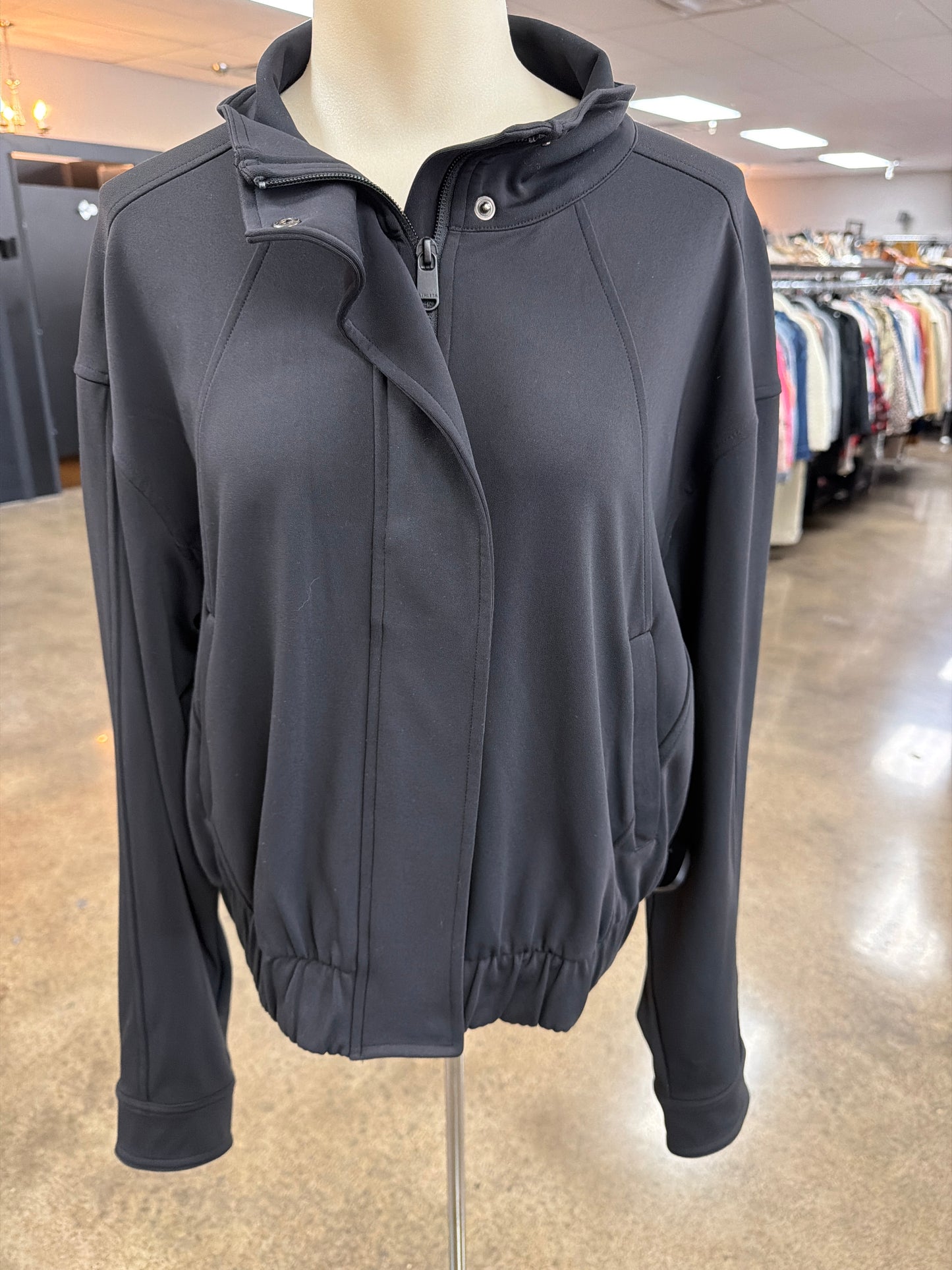 Athletic Jacket By Athleta In Black, Size:M