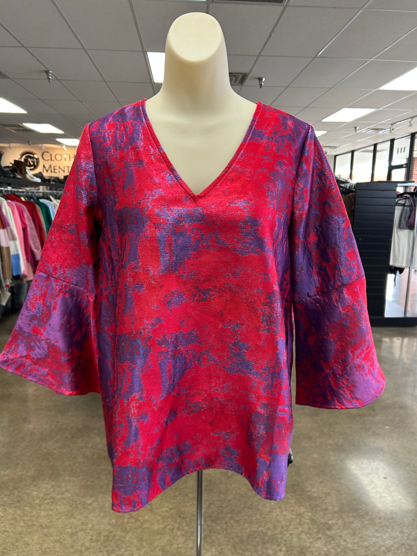 Top 3/4 Sleeve By Tuckernuck In Blue & Red, Size:S