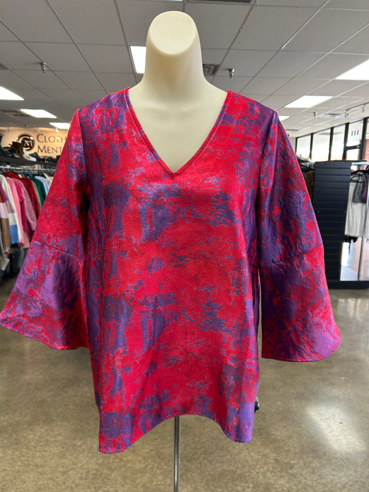 Top 3/4 Sleeve By Tuckernuck In Blue & Red, Size:S