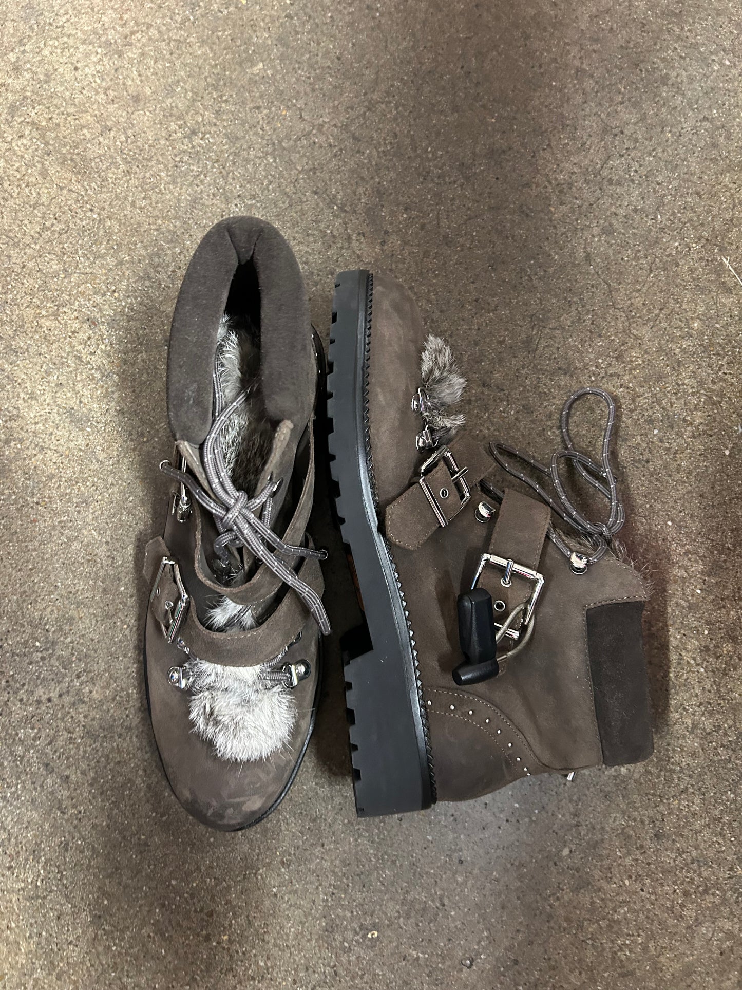 Boots Ankle Flats By Gianni Bini In Taupe, Size:11