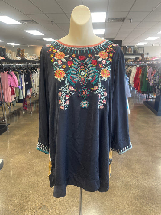 Top Ls By John Mark In Blue & Yellow, Size:Xl