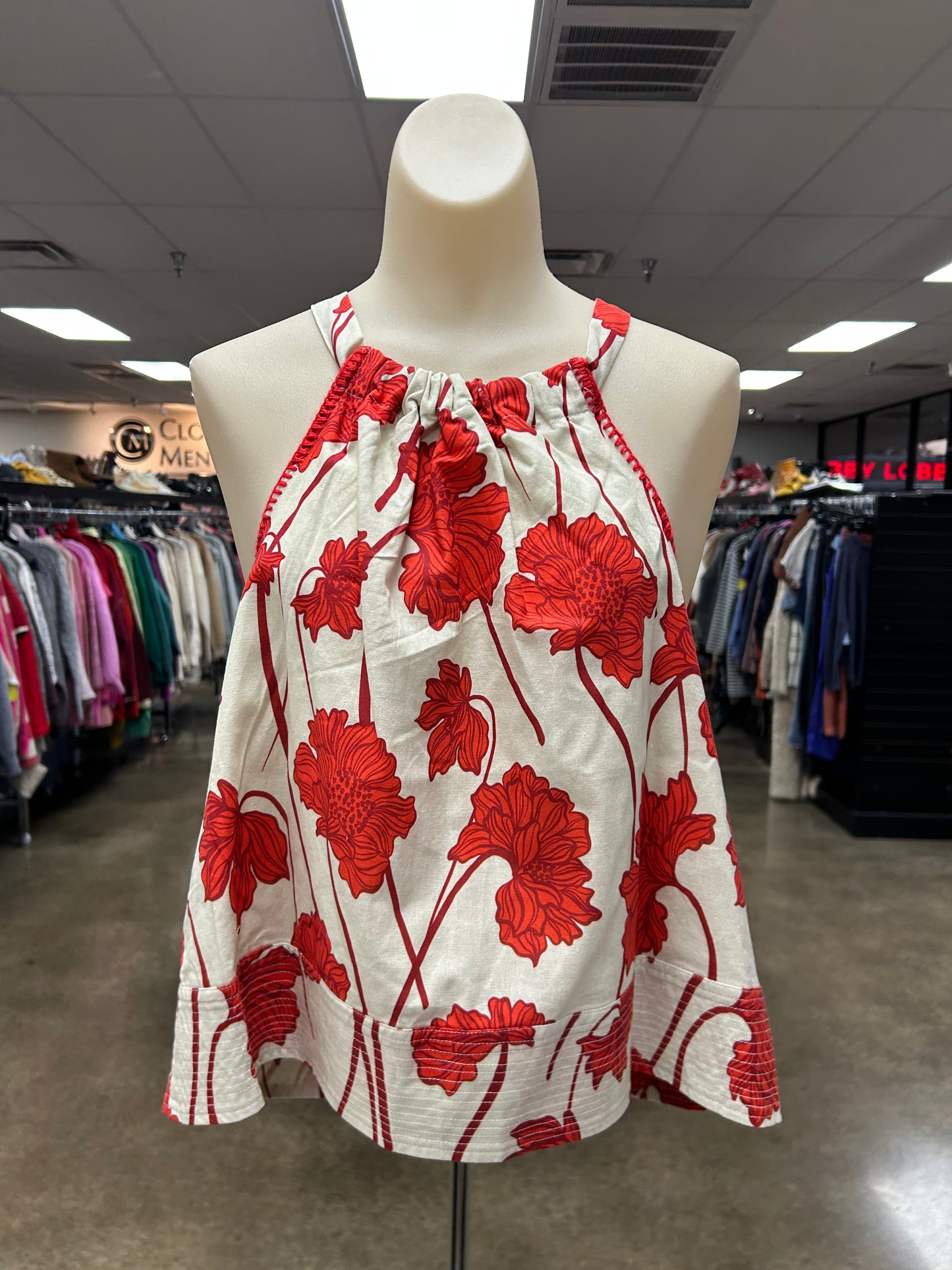 Top Sleeveless By Greylin In Red & Tan, Size:L