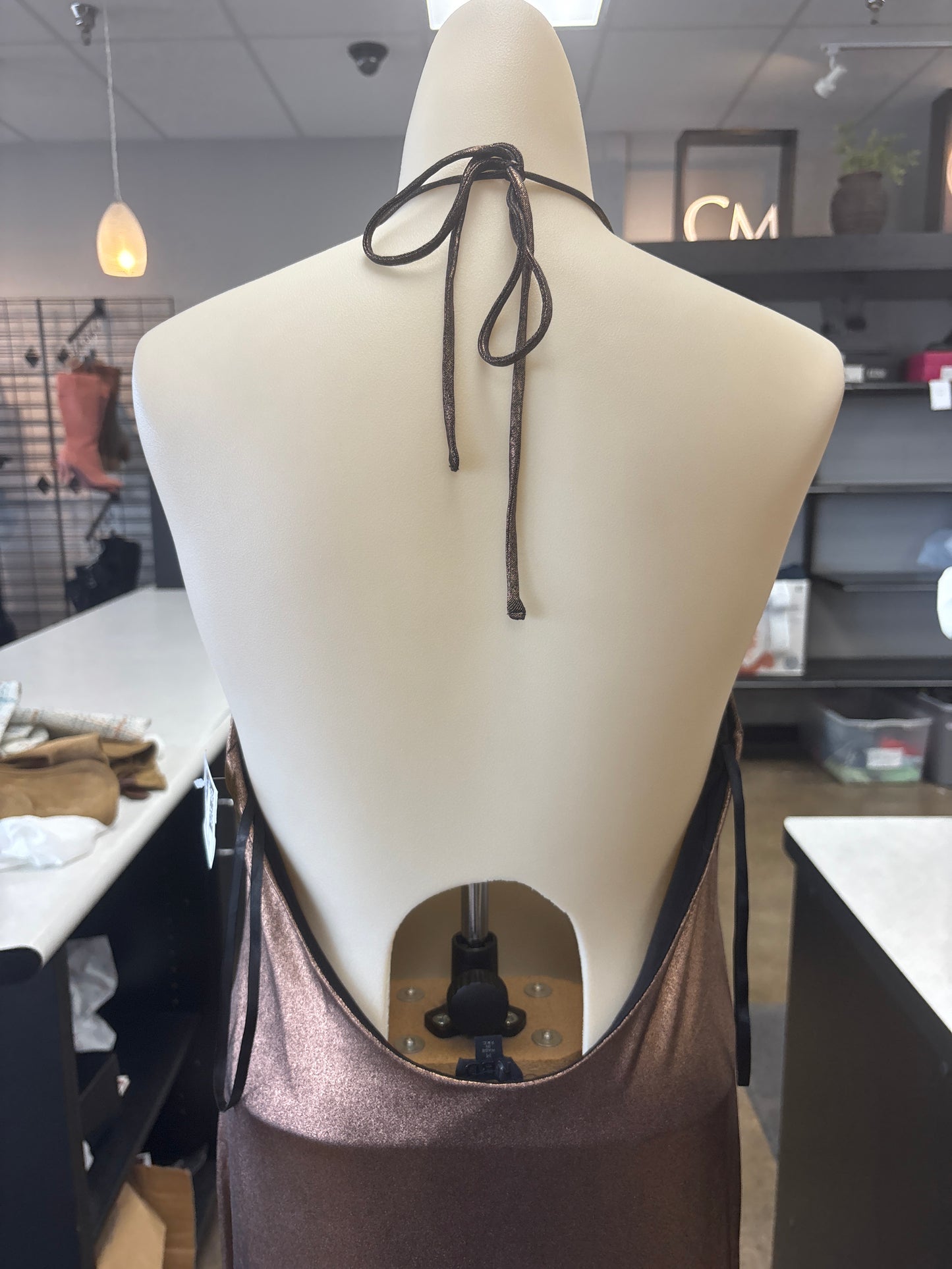 Dress Party Long By Clothes Mentor In Gold, Size:M