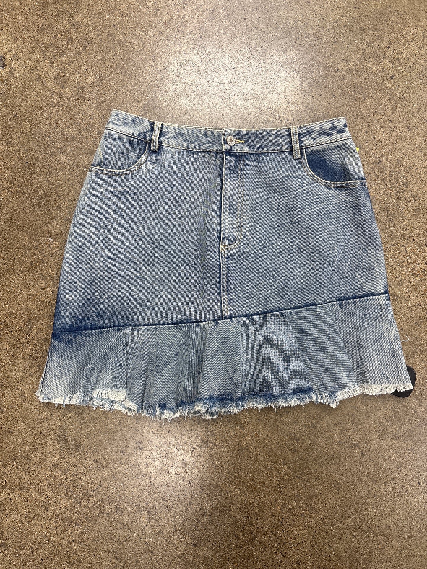 Skirt Mini & Short By Oddi In Blue Denim, Size:L