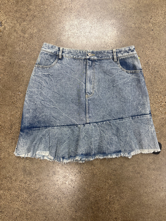 Skirt Mini & Short By Oddi In Blue Denim, Size:L