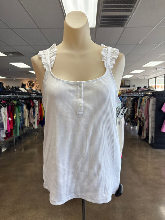 Top Sleeveless By J. Crew In White, Size:L