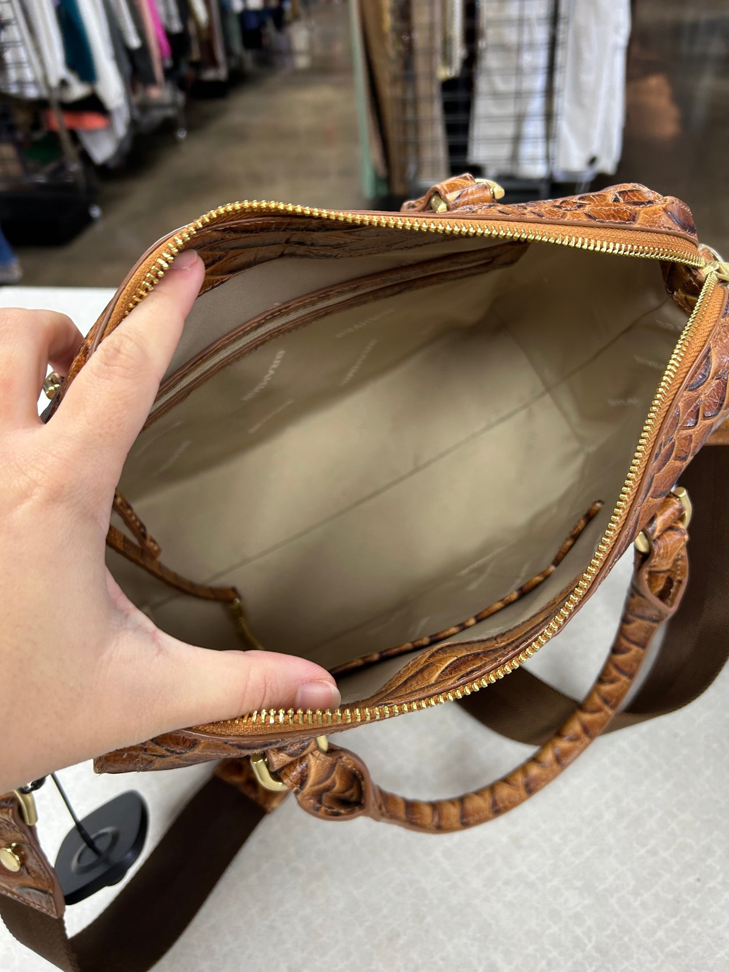 Handbag Designer By Brahmin In Brown, Size:Medium