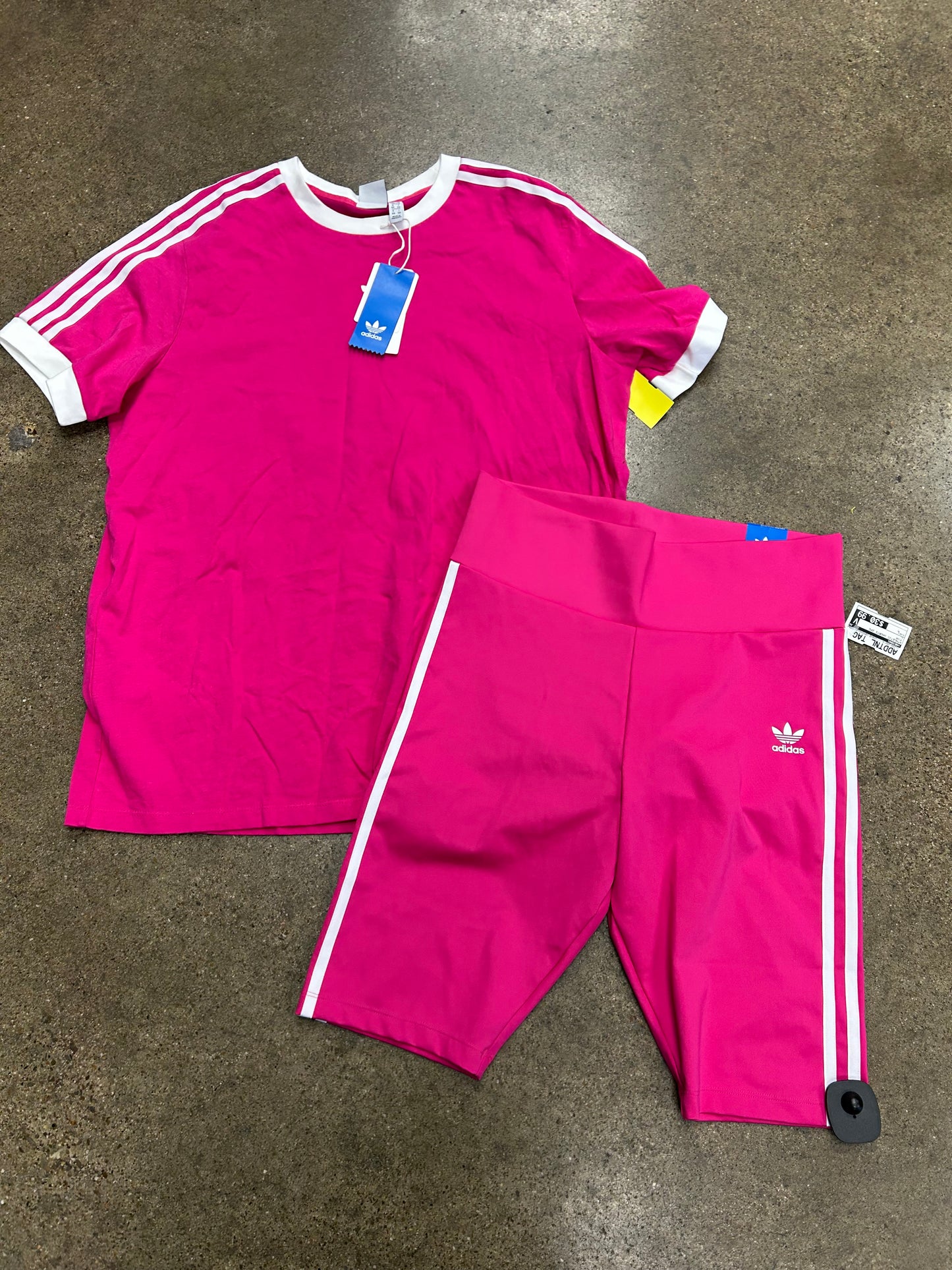 Athletic Shorts 2Pc By Adidas In Pink, Size:L