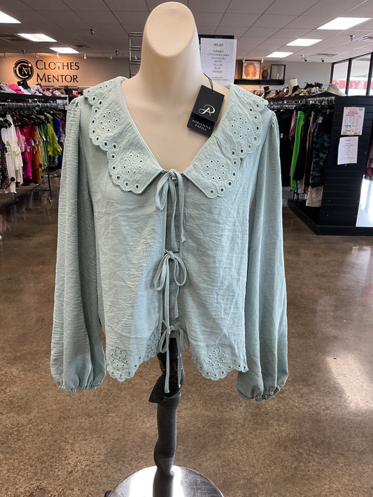Top Ls By Adrianna Papell In Green, Size:L
