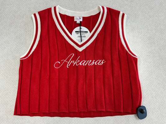 TOP SLEEVELESS by LE LIS In RED & WHITE, Size: L