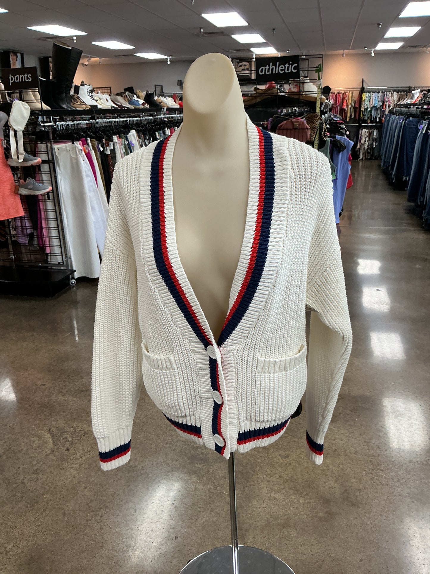 Sweater Cardigan By Sonoma In White, Size:S