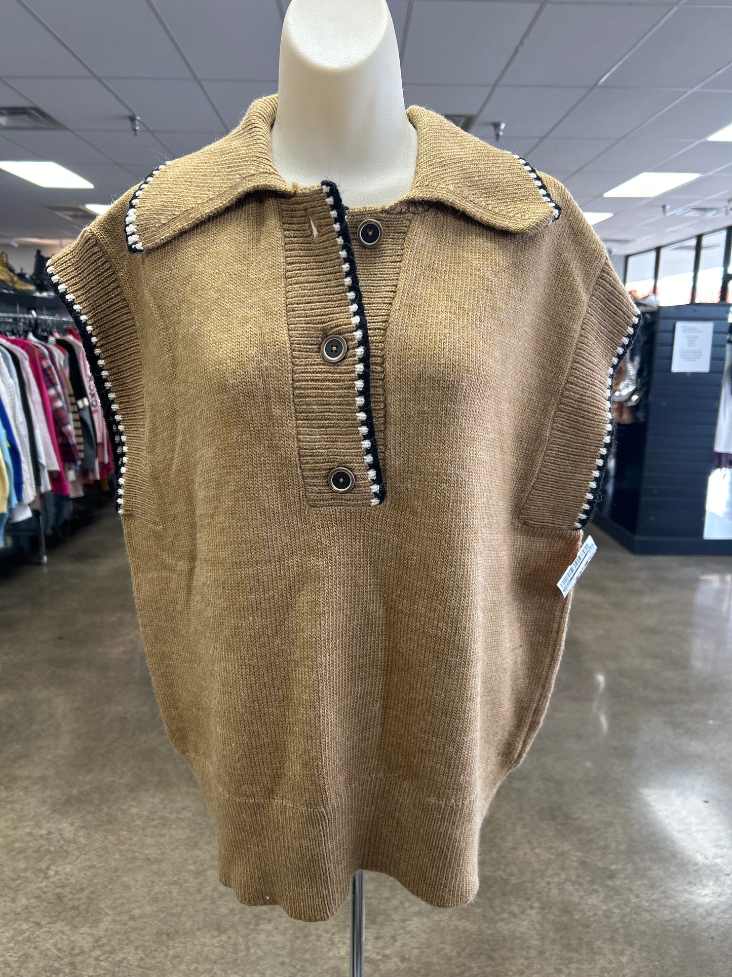 Sweater Ss By Maeve In Tan, Size:L