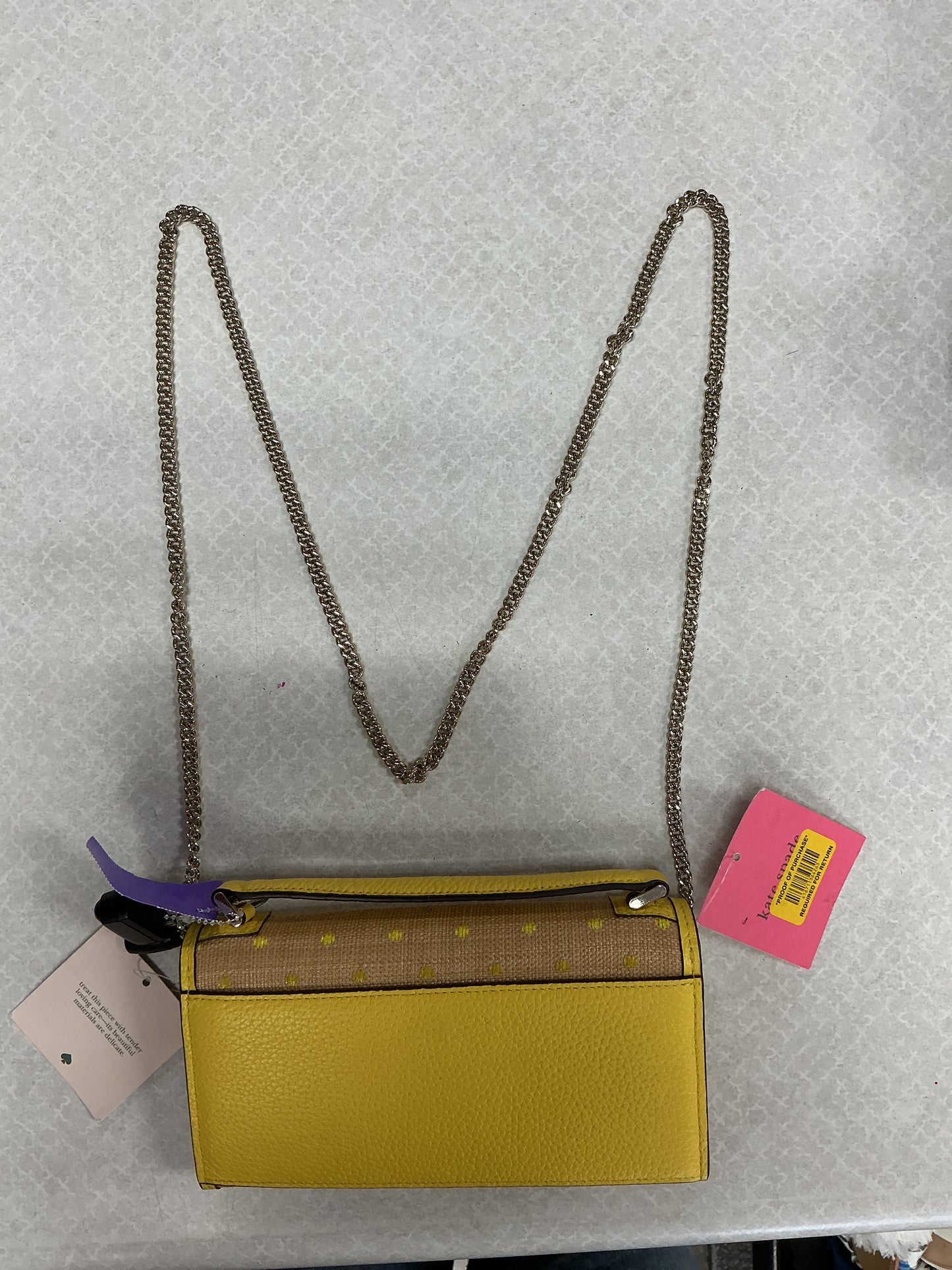 Crossbody Designer By Kate Spade In Yellow, Size:Small