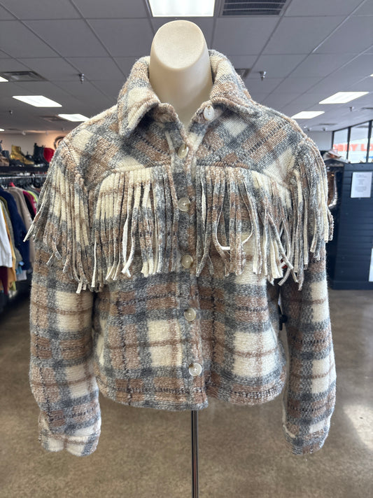 Jacket Faux Fur & Sherpa By Blanknyc In Cream & Tan, Size:S