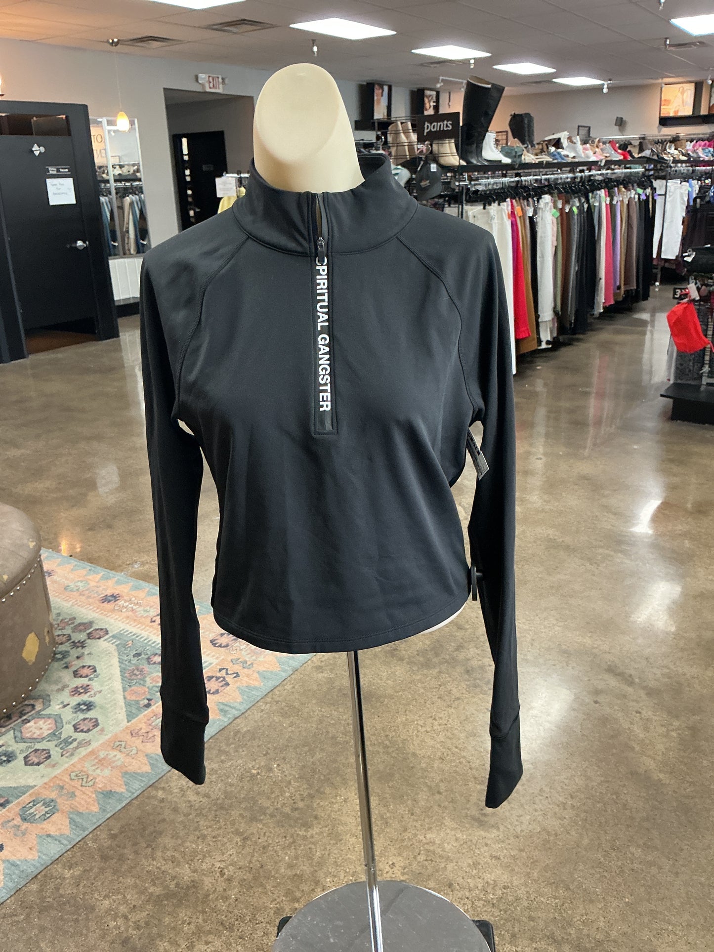Athletic Sweatshirt Collar By Spiritual Gangster In Black, Size:L