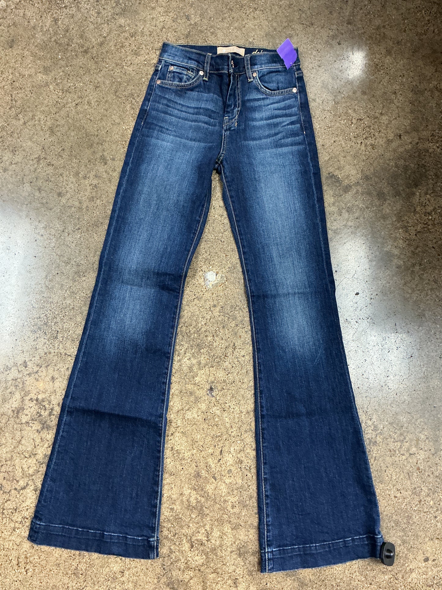 Jeans Flared By 7 For All Mankind In Blue Denim, Size:2/25