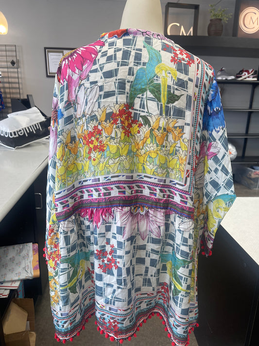 Top Ss By Johnny Was In Floral Print, Size:1X