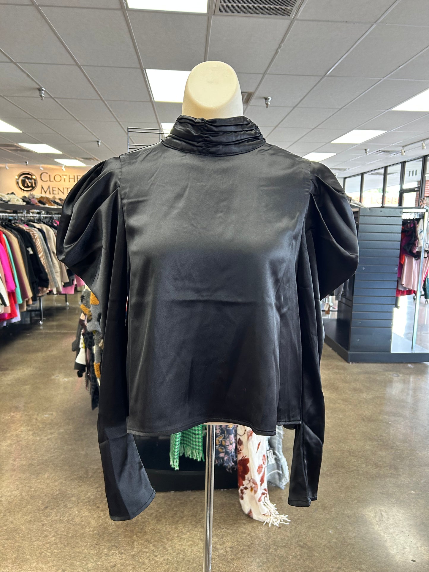 Blouse Ls By Clothes Mentor In Black, Size:M