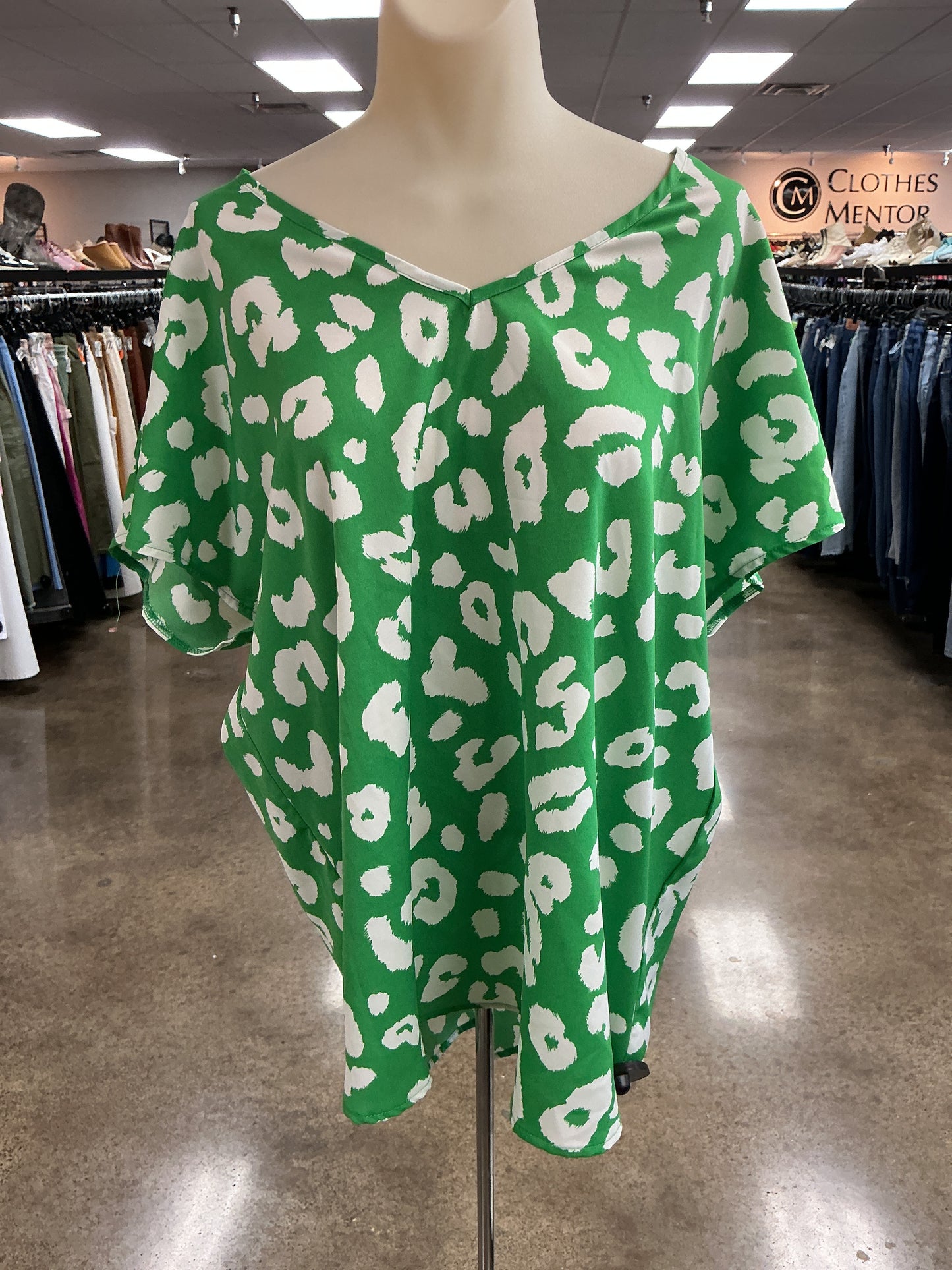 Top Ss By L Love In Green & White, Size:L