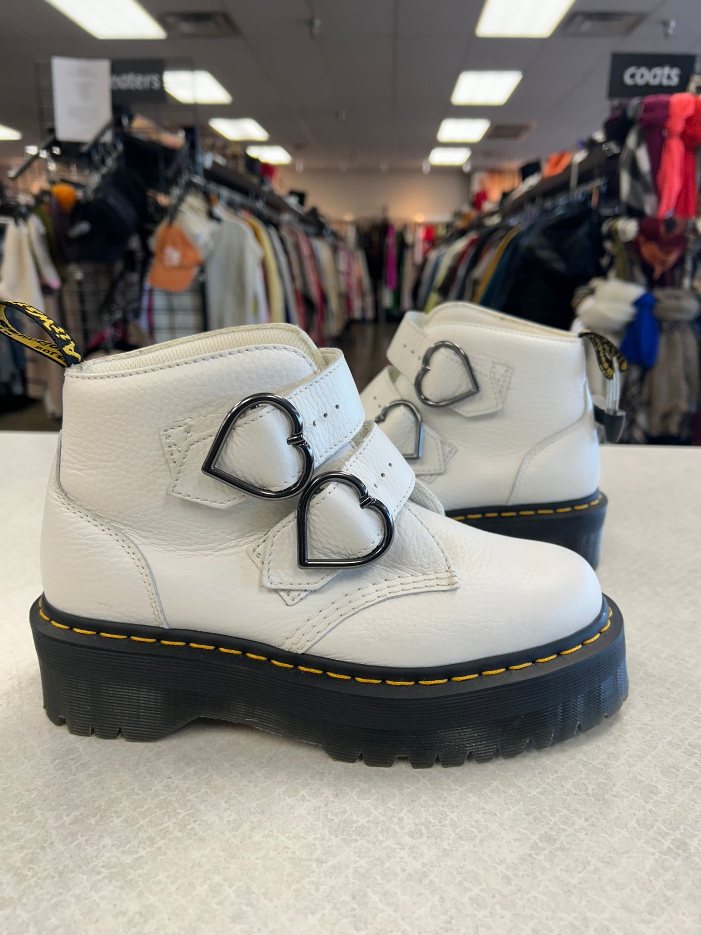 Boots Ankle Flats By Dr Martens In White, Size:8