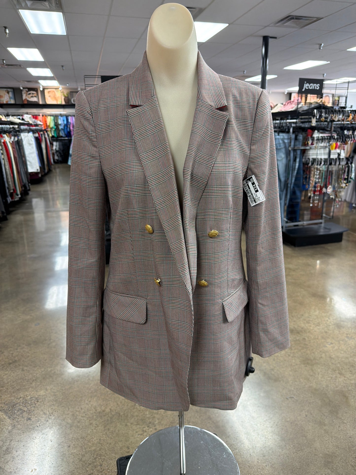 Blazer By Clothes Mentor In Plaid Pattern, Size:6