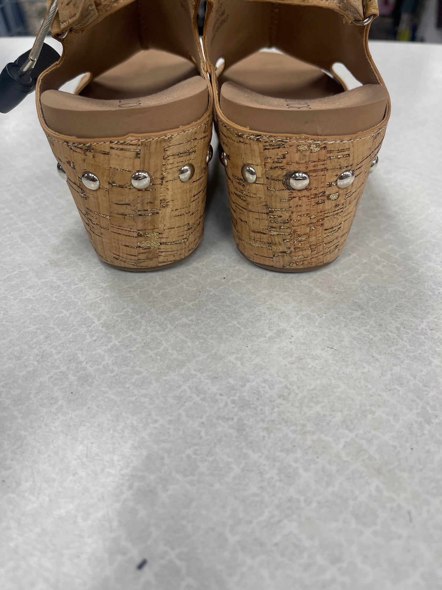 Sandals Heels Wedge By Corkys In Tan, Size:8