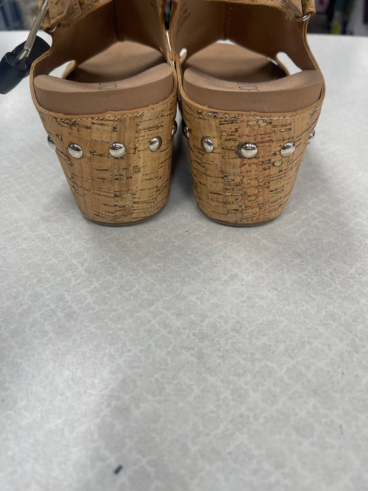Sandals Heels Wedge By Corkys In Tan, Size:8