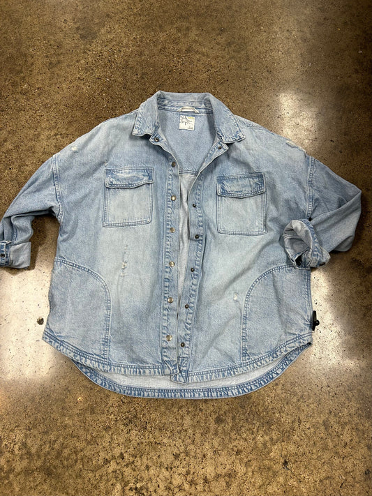 Jacket Denim By American Eagle In Blue Denim, Size:Xl