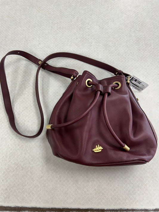 Crossbody Designer By Brahmin In Maroon, Size:Medium
