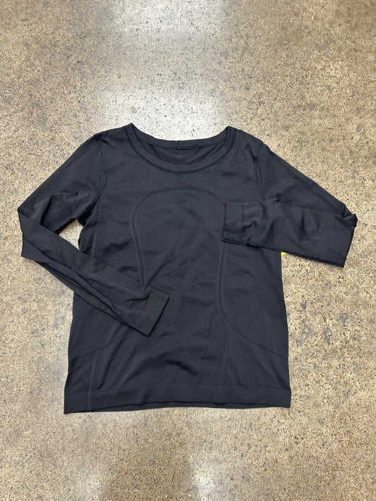 Athletic Top Ls Crewneck By Lululemon In Black, Size:8