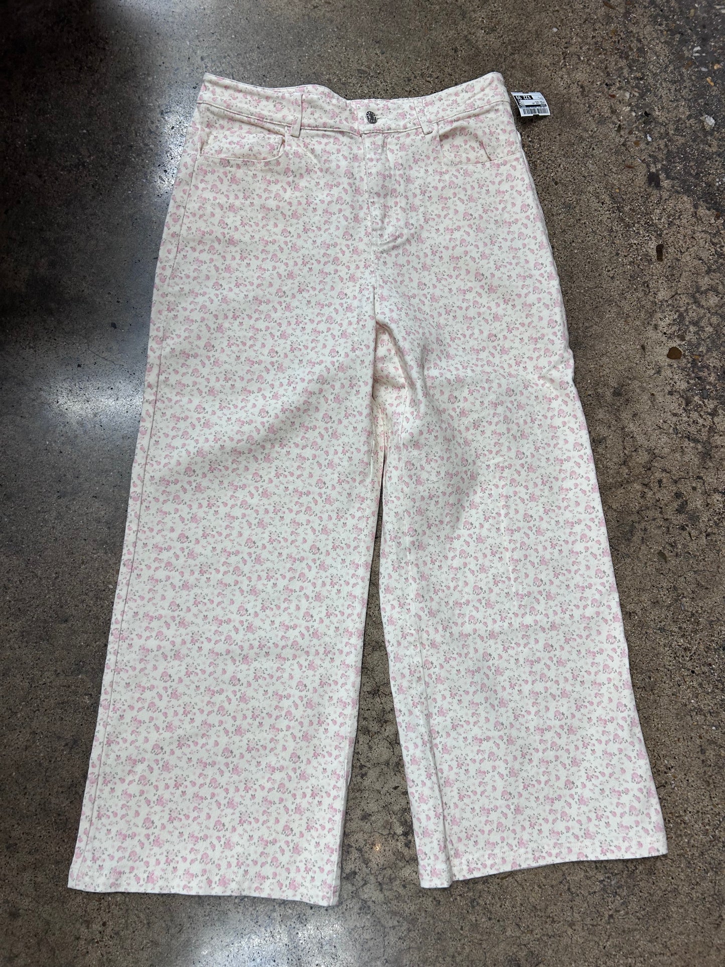 Jeans Wide Leg By Entro In Floral Print, Size:L