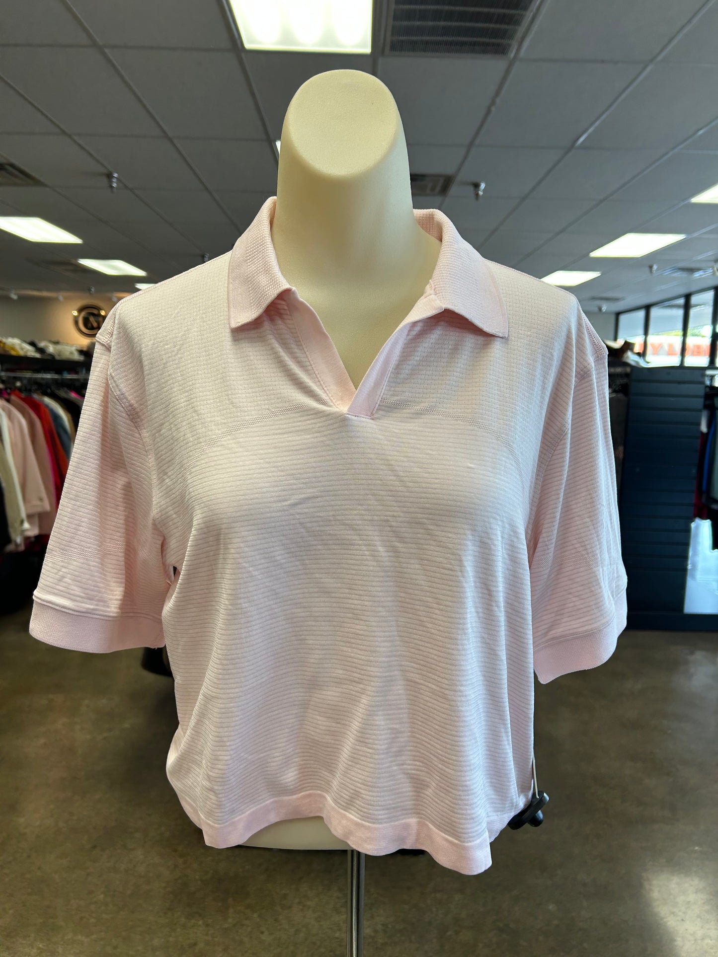 Athletic Top Ss By Lululemon In Pink, Size:8