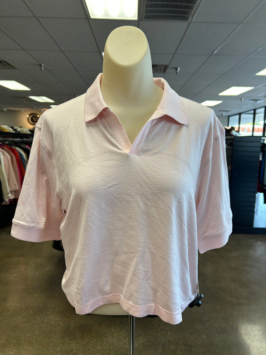 Athletic Top Ss By Lululemon In Pink, Size:8
