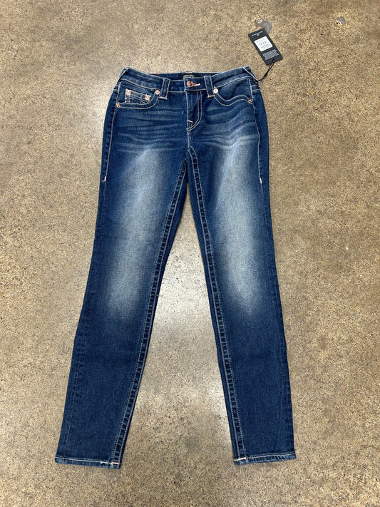 Jeans Skinny By True Religion In Blue Denim, Size:2