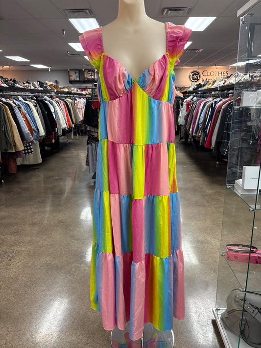 Dress Casual Maxi By Endless Rose In Rainbow Print, Size:M