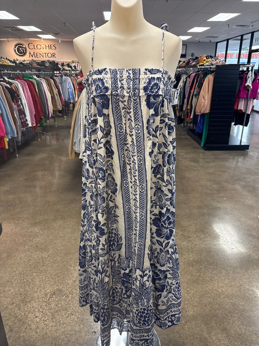 Dress Casual Maxi By Farm Rio In Blue & Cream, Size:S