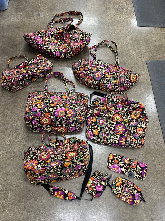 Luggage By Vera Bradley In Black & Purple, Size:Large
