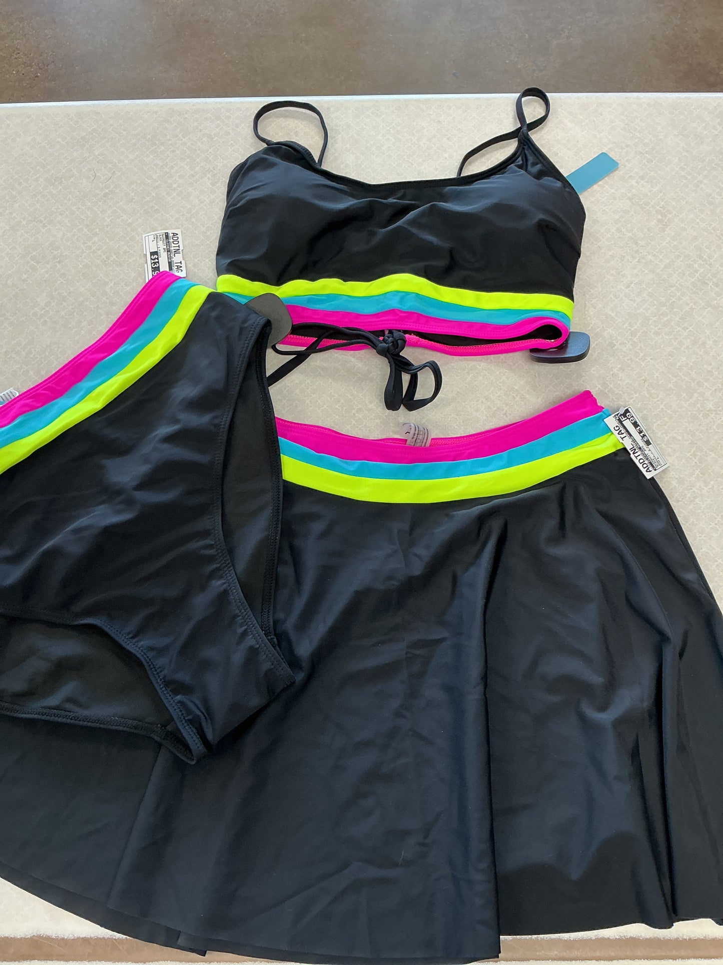 Swimsuit 2Pc By Clothes Mentor In Black, Size:L