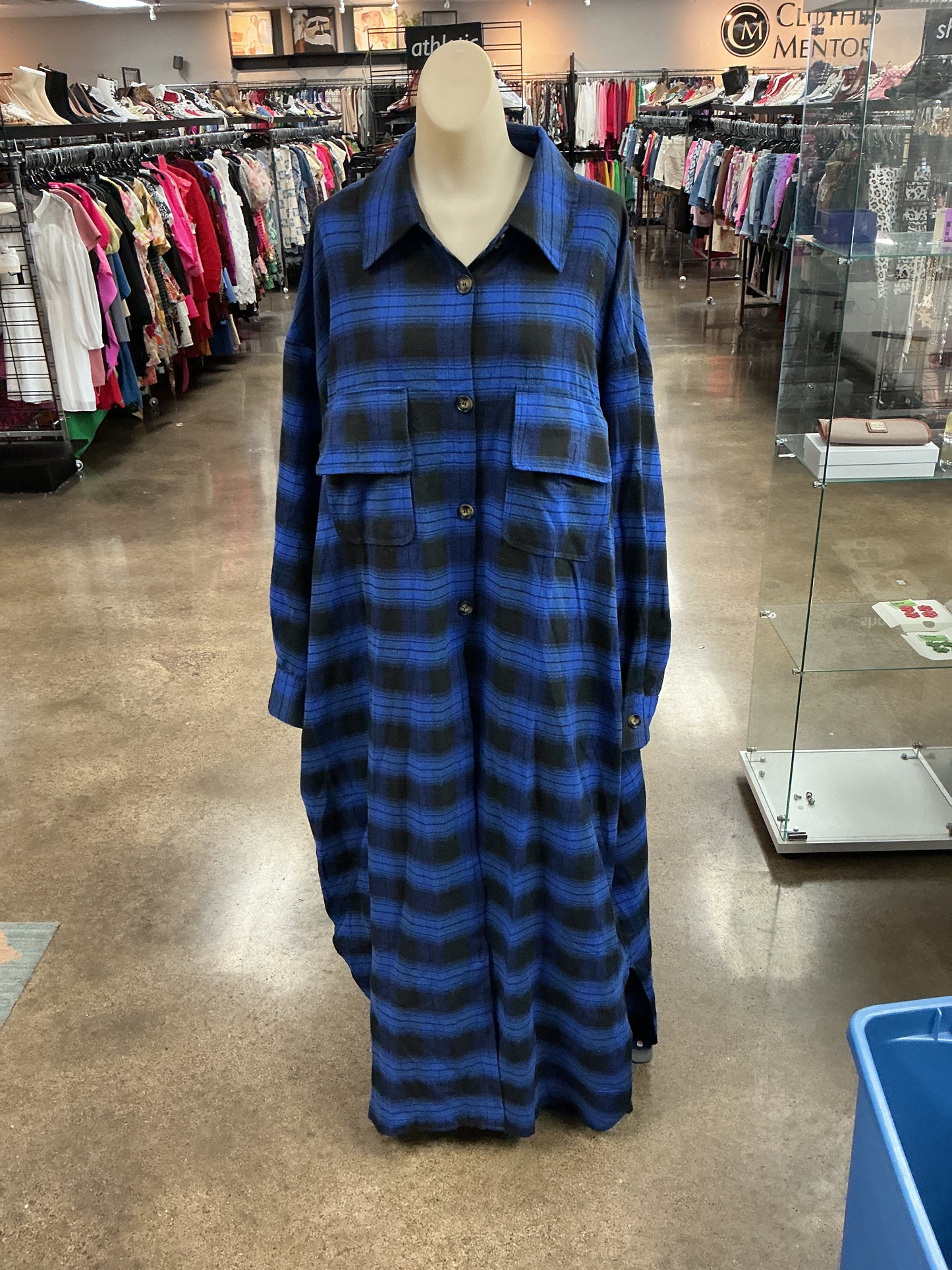 Dress Casual Maxi By Clothes Mentor In Black & Blue, Size:Xl