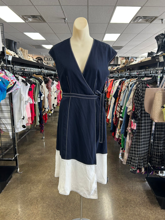 Dress Casual Midi By Joie In Blue & White, Size:S