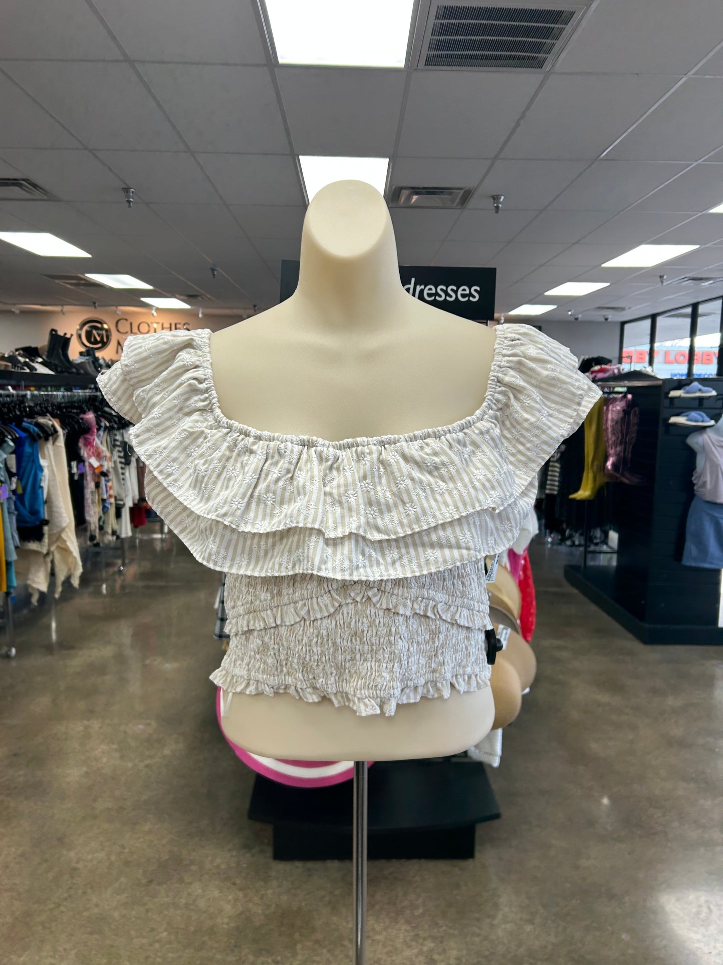 Top Ss By En Saison In Tan & White, Size:L
