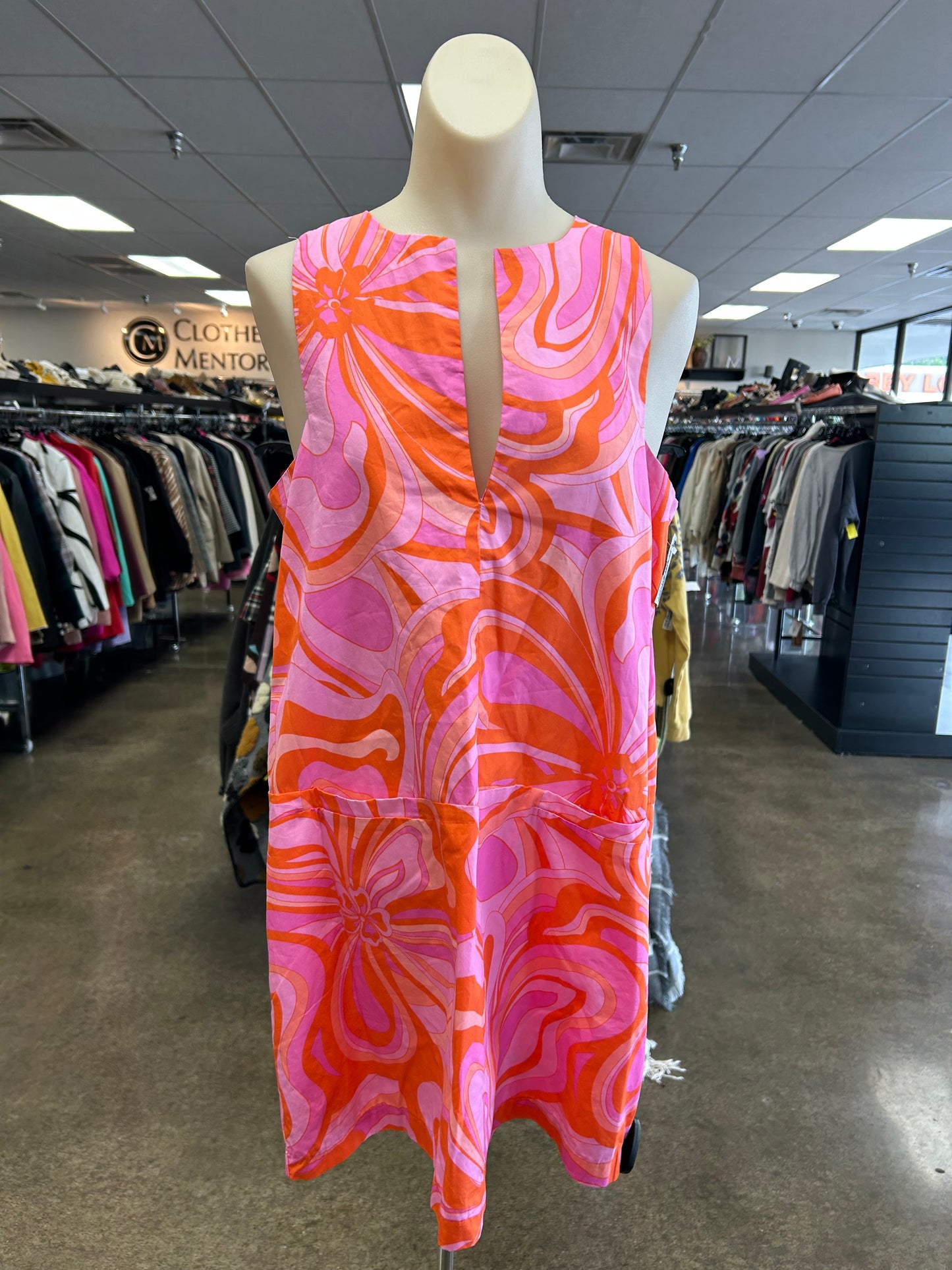 Dress Casual Short By Karlie In Orange & Pink, Size:L