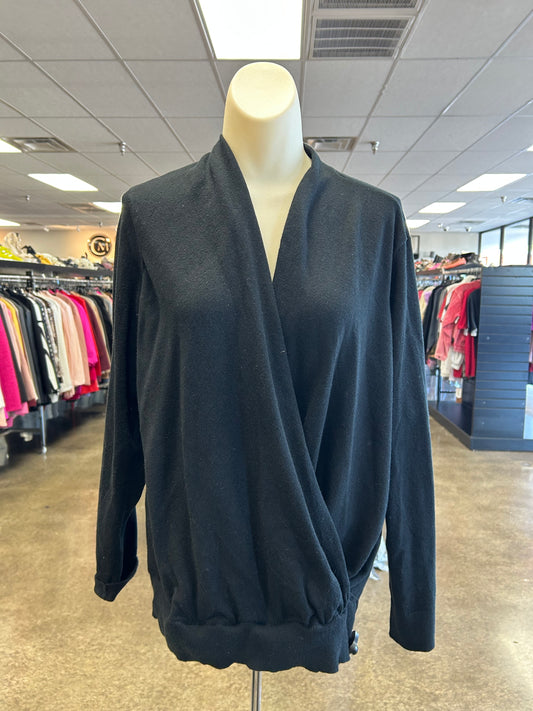 Athletic Top Ls Crewneck By Chicos In Black, Size:L
