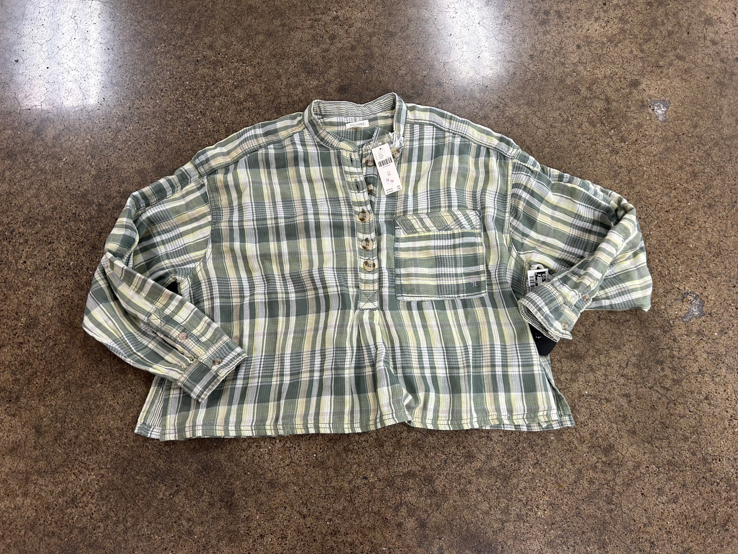 Top Ls By Pilcro In Green, Size:Xs