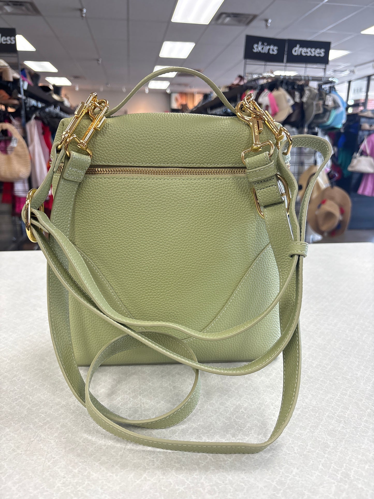 Crossbody Leather By Cma In Green, Size:Medium