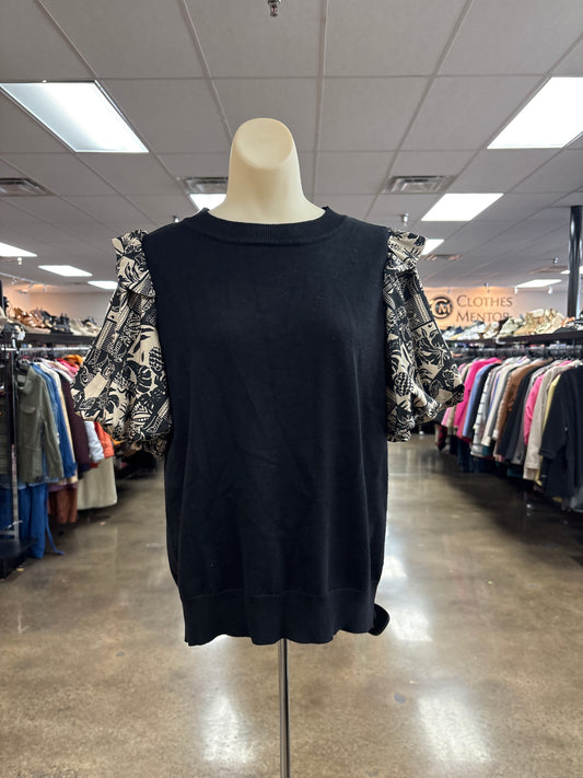 Top Ss By Jodifl In Black & Cream, Size:M