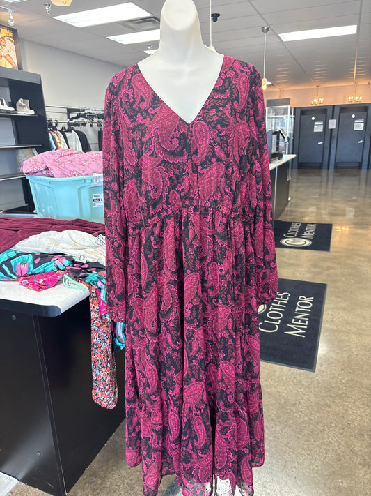 Dress Casual Maxi By Torrid In Black & Pink, Size:1X
