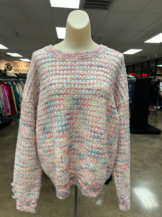 Sweater By Clothes Mentor In Blue & Pink, Size:L