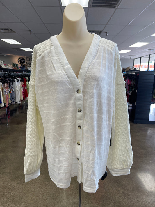 Top Ls By Doe & Rae In Cream & White, Size:M